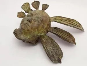 Kiki Smith: ' Unknown (flower head 4), 2012, bronze sculpture, size: 17,7 x 15,3 x 6,6 inch, 45 x 39 x 17 cm