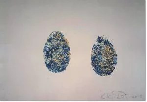 Kiki Smith: ‘Eggs’, 2015, watercolor, goldleaf and Graphite on Losin Prague Paper, edition varies, signed and dated by the artist, edition open.