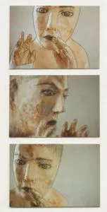 Kiki Smith: ‘Untitled’, 2000, triptych of 3 C-prints with screen printing, signed and numbered by the artist on verso, edition 26, size 20.00 x 10.75 in / 50.8 x 27.3 cm, or: 30.00 x 15.75 in / 76.2 x 40.0 cm