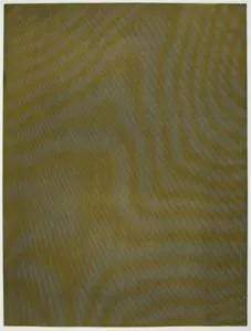 Tauba Auerbach: ‘Mesh Moire III’, 2012, color softground etching on Somerset white paper, image size 31¾” x 23¾”, paper size 40¼” x 30″, edition of 40.