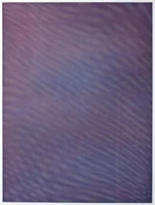 Tauba Auerbach: ‘Mesh Moire IV’, 2012, color softground etching on Somerset white paper, image size 31¾” x 23¾”, paper size 40¼” x 30″, edition of 40