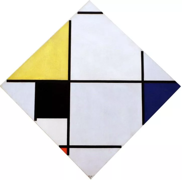 Piet Mondrian Composition With Yellow Black Red And Gray 1921 60 X 60