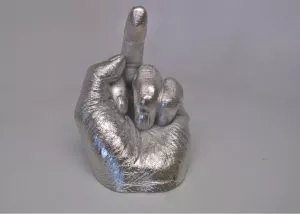 Ai Weiwei “Artist’s Hand” 2017 Rhodium Plated Sculpture 5 X 4 X 4 Inches Edition Of 1000